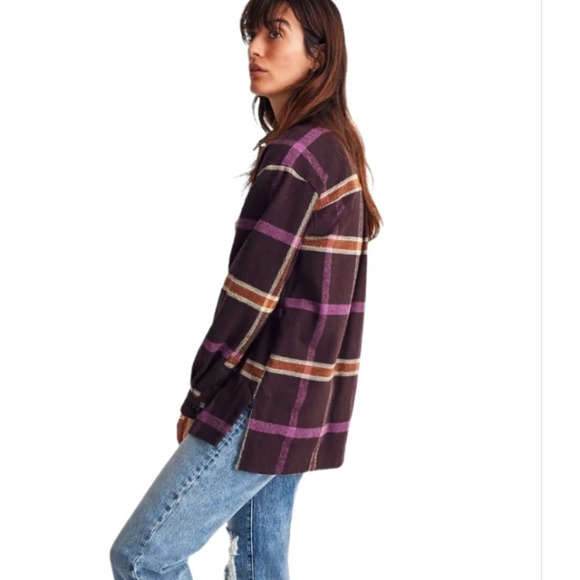 Madewell Women's Rugby Plaid Flannel Shacket NWT Size Small - Picture 2 of 9